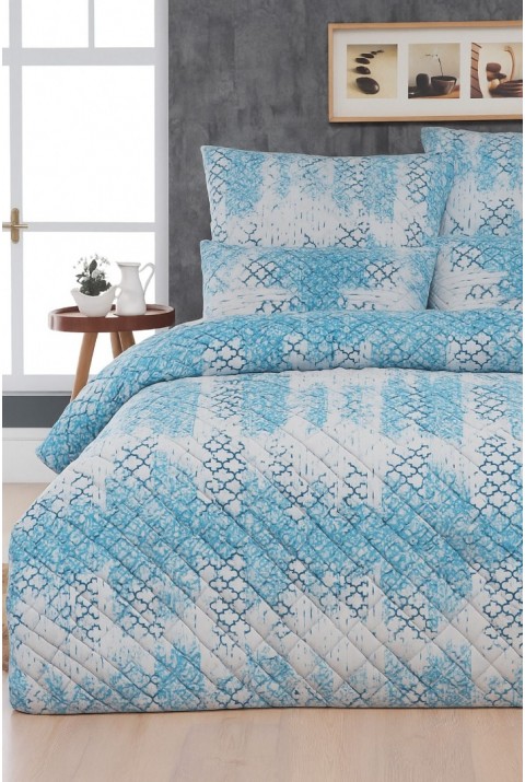 Mykonos Tek Kişilik Kapitone Dolgulu Pike 4 Mevsim Baklava Dsn |Yastık Kılıfı Hediye| 160x230cm