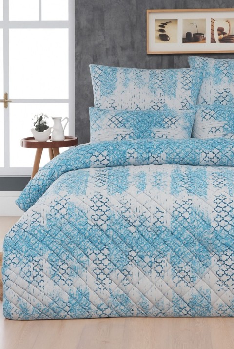 Mykonos Tek Kişilik Kapitone Dolgulu Pike 4 Mevsim Baklava Dsn |Yastık Kılıfı Hediye| 160x230cm