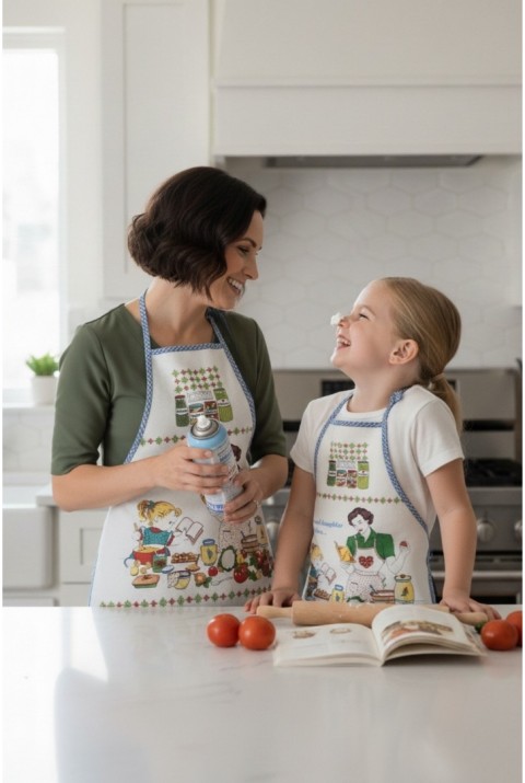 Anne Kız Sıvı Su Geçirmez Mutfak Etkinlik Önlüğü | Pamuklu Kumaş Leke Tutmaz