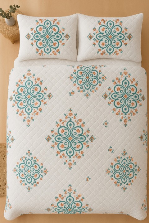 Canary Çift Kişilik Kapitone Dolgulu Pike 4 Mevsim Baklava Dsn |Yastık Kılıfı Dahil| 200x230cm