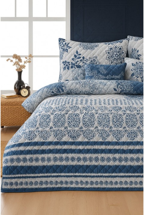 Sardinia Çift Kişilik Kapitone Dolgulu Pike 4 Mevsim Baklava Dsn |Yastık Kılıfı Dahil| 200x230cm