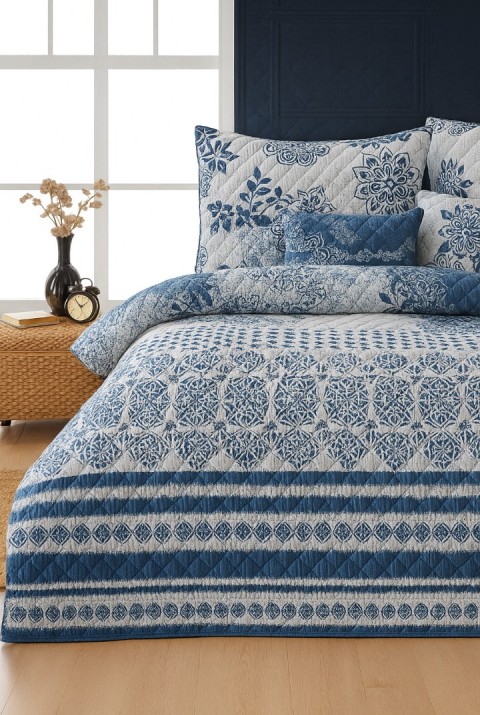 Sardinia Tek Kişilik Kapitone Dolgulu Pike 4 Mevsim Baklava Dsn |Yastık Kılıfı Hediye| 160x230cm