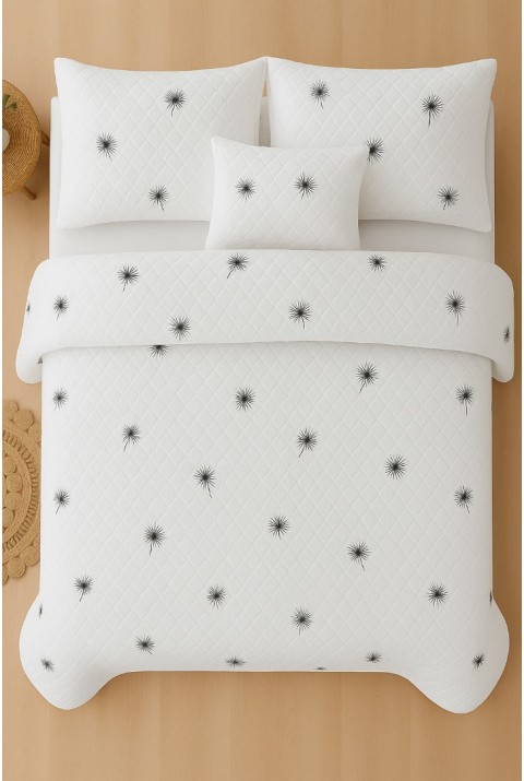 İbiza Çift Kişilik Kapitone Dolgulu Pike 4 Mevsim Baklava Dsn |Yastık Kılıfı Dahil| 200x230cm