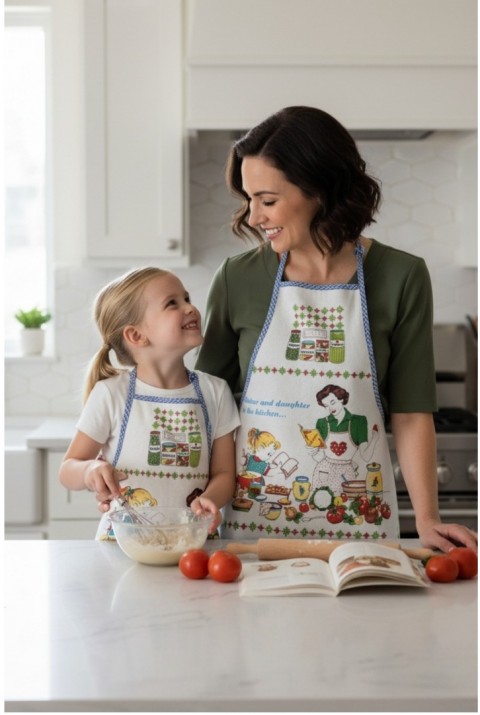 Anne Kız Sıvı Su Geçirmez Mutfak Etkinlik Önlüğü | Pamuklu Kumaş Leke Tutmaz