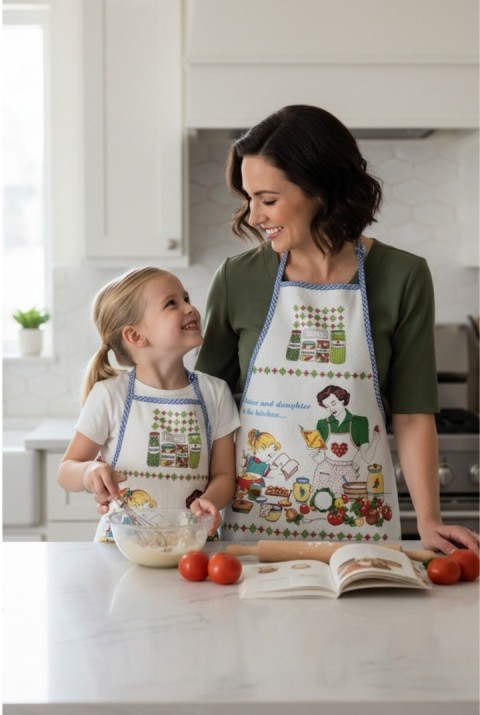 Anne Kız Sıvı Su Geçirmez Mutfak Etkinlik Önlüğü | Pamuklu Kumaş Leke Tutmaz