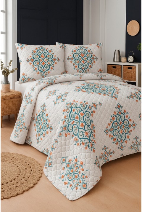 Canary Çift Kişilik Kapitone Dolgulu Pike 4 Mevsim Baklava Dsn |Yastık Kılıfı Dahil| 200x230cm