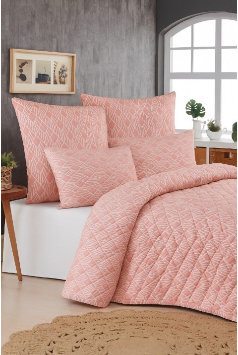 Capri Tek Kişilik Kapitone Dolgulu Pike 4 Mevsim Baklava Dsn |Yastık Kılıfı Hediye| 160x230cm