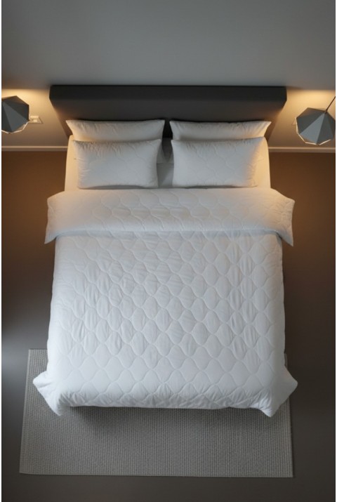 Ultra Yumuşak Kapitone Silikon Yorgan Çift Kişilik |195x215cm 2 Adet Yastık Koruyucu Kılıf Dahil