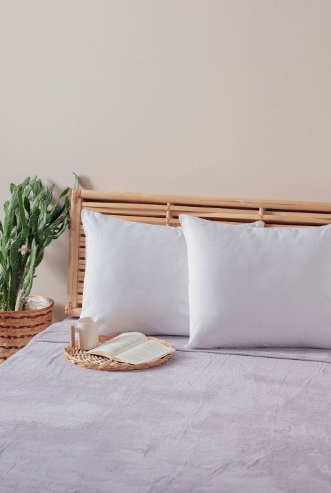 2'li Düz Beyaz Yastık Kılıfı Pamuk Polyester Kolay Ütülenir 50x70  50 x 70  BEYAZ