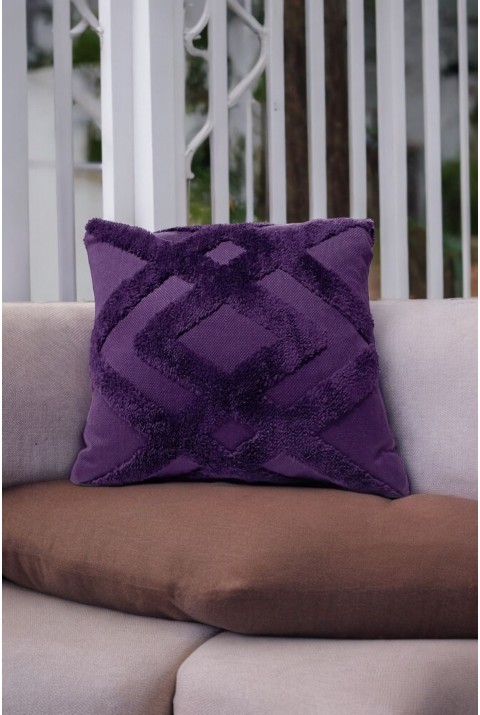 Bohem 4'Lü Dekoratif Yastık Kılıfı Kırlent Kılıfı 40X40 Cm Mor  40 x 40  Mor1