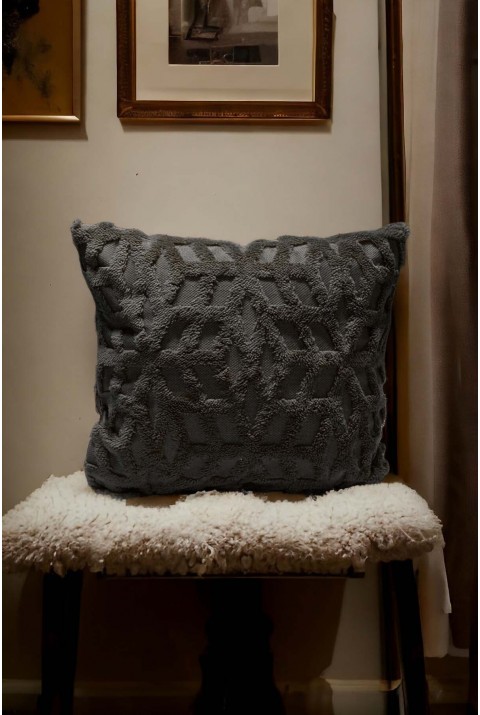 Bohem 4'Lü Dekoratif Yastık Kılıfı Kırlent Kılıfı 43X43 Cm Antrasit Etnik  43 x 43  Antrasit3