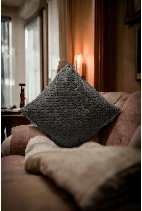 Bohem 4'Lü Dekoratif Yastık Kılıfı Kırlent Kılıfı 43X43 Cm Antrasit Otantik  43 x 43  Antrasit7