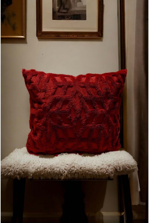 Bohem 4'Lü Dekoratif Yastık Kılıfı Kırlent Kılıfı 43X43 Cm Bordo Etnik Dsn  43 x 43  Bordo1