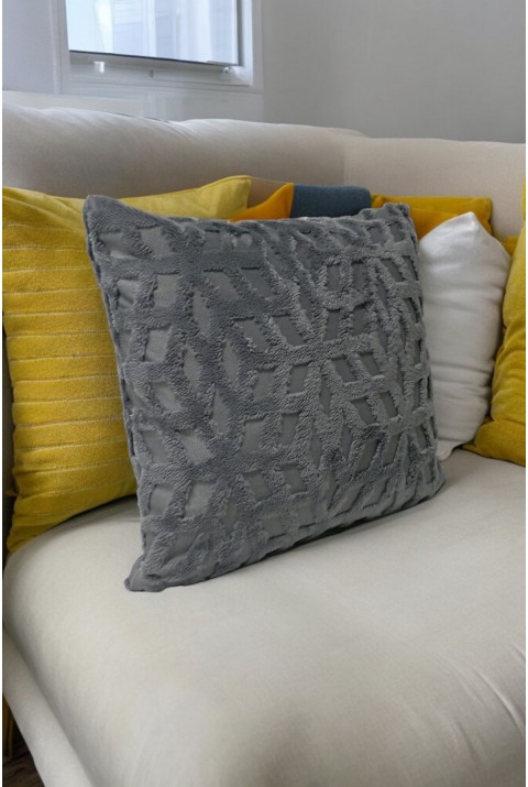 Bohem 4'Lü Dekoratif Yastık Kılıfı Kırlent Kılıfı 45X45 Cm Gri Geometrik Desen  45 x 45  Gri1