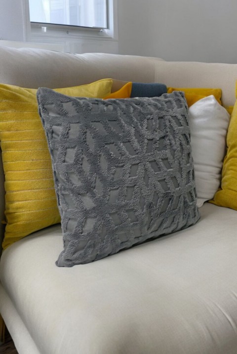Bohem 4'Lü Dekoratif Yastık Kılıfı Kırlent Kılıfı 45X45 Cm Gri Geometrik Desen  45 x 45  Gri1