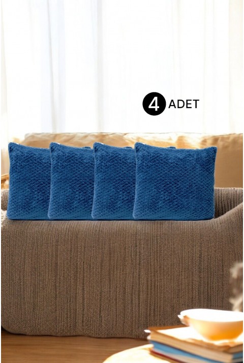 Bohem 4'Lü Dekoratif Yastık Kılıfı Kırlent Kılıfı 45X45 Cm Petrol Mavisi Otantik Desen  45 x 45  Petrolmavisi1