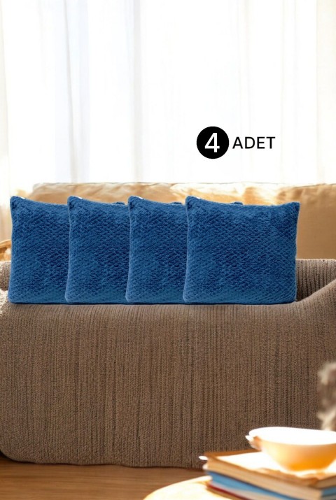 Bohem 4'Lü Dekoratif Yastık Kılıfı Kırlent Kılıfı 45X45 Cm Petrol Mavisi Otantik Desen  45 x 45  Petrolmavisi1