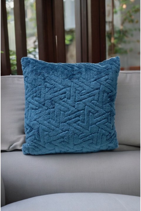 Bohem 4'Lü Dekoratif Yastık Kılıfı Kırlent Kılıfı 45X45 Cm Petrol Mavisi Zikzak Desen  45 x 45  Petrolmavisi2