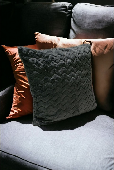 Bohem Dekoratif Yastık Kılıfı Kırlent Kılıfı 43x43 Cm Antrasit  43 x 43  Antrasit