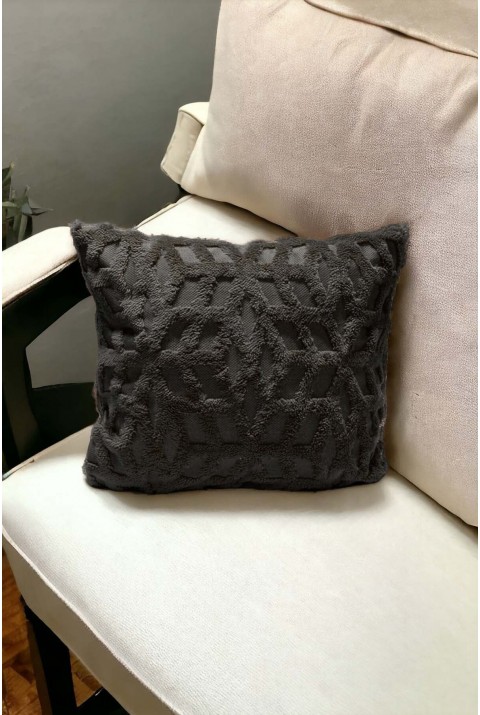 Bohem Dekoratif Yastık Kılıfı Kırlent Kılıfı 43X43 Cm Antrasit Etnik  43 x 43  Antrasit2