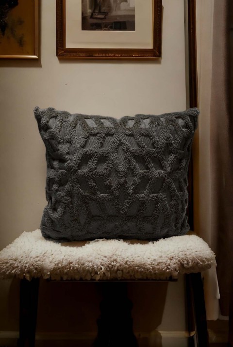Bohem Dekoratif Yastık Kılıfı Kırlent Kılıfı 43X43 Cm Antrasit Etnik  43 x 43  Antrasit2