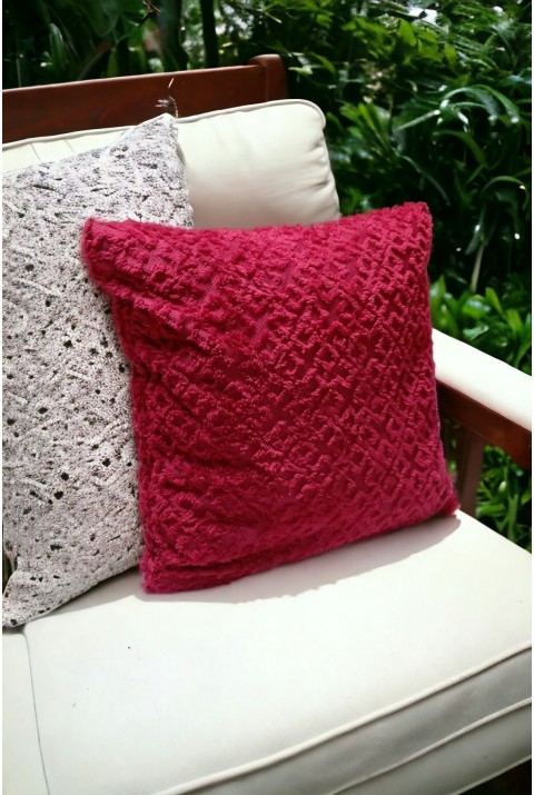 Bohem Dekoratif Yastık Kılıfı Kırlent Kılıfı 43x43 Cm Bordo Otantik Dsn  43 x 43  Bordo