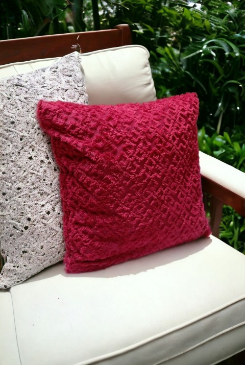 Bohem Dekoratif Yastık Kılıfı Kırlent Kılıfı 43x43 Cm Bordo Otantik Dsn  43 x 43  Bordo