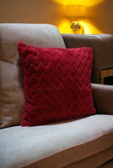 Bohem Dekoratif Yastık Kılıfı Kırlent Kılıfı 43x43 Cm Bordo Zikzak Dsn  43 x 43  Bordo