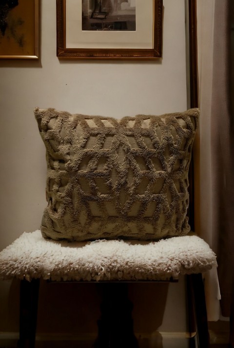 Bohem Dekoratif Yastık Kılıfı Kırlent Kılıfı 43x43 Cm Kahverengi Etnik Dsn  43 x 43  Kahverengi