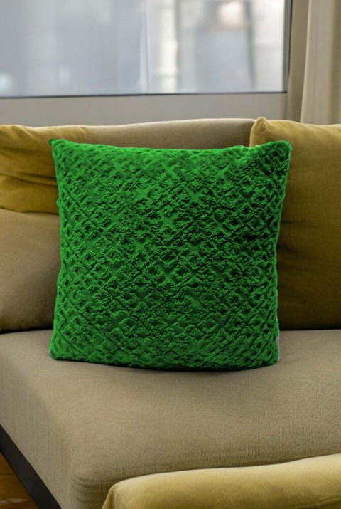 Bohem Dekoratif Yastık Kılıfı Kırlent Kılıfı 43X43 Cm Yeşil Otantik Desen  43 x 43  Yeşil1
