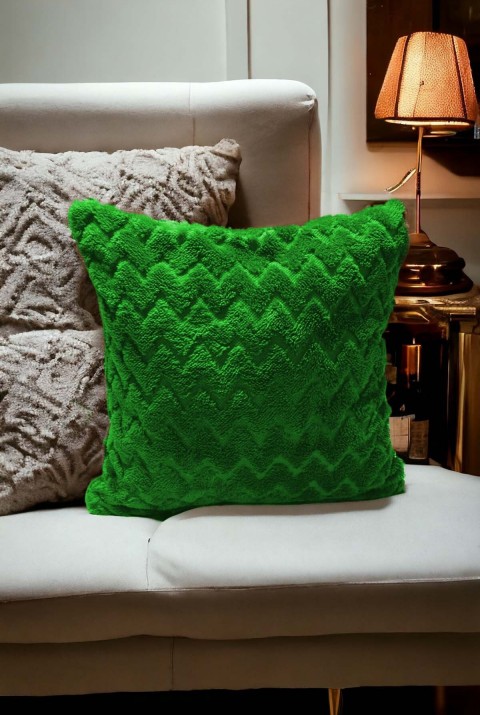 Bohem Dekoratif Yastık Kılıfı Kırlent Kılıfı 43X43 Cm Yeşil Zikzak Desen  43 x 43  Yeşil2