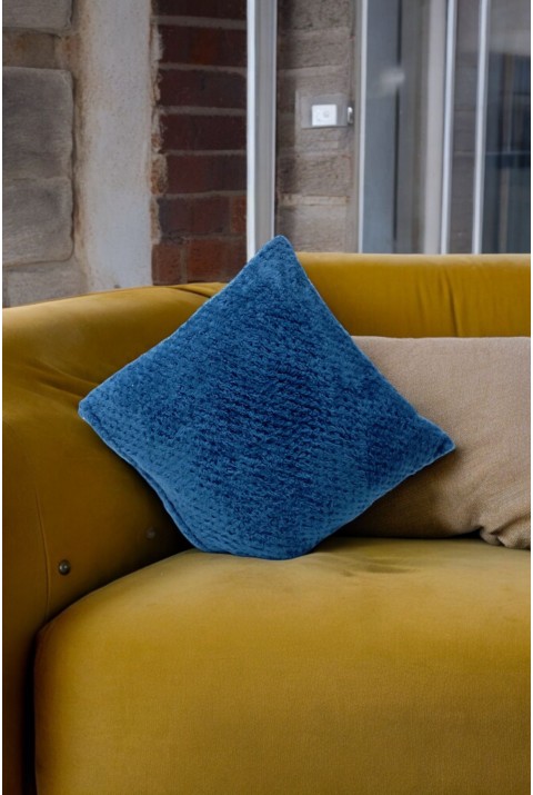 Bohem Dekoratif Yastık Kılıfı Kırlent Kılıfı 45x45 Cm Petrol Mavisi Otantik Desen  45 x 45  Mavi