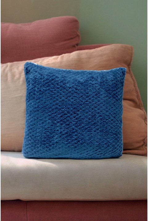 Bohem Dekoratif Yastık Kılıfı Kırlent Kılıfı 45x45 Cm Petrol Mavisi Otantik Desen  45 x 45  Mavi