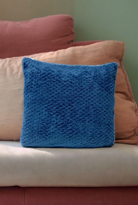Bohem Dekoratif Yastık Kılıfı Kırlent Kılıfı 45x45 Cm Petrol Mavisi Otantik Desen  45 x 45  Mavi