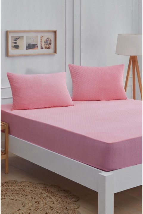 Bubble Desen Yatak Koruyucu Çarşaf-yastıksız 140 x 200 140 x 200  Pudra