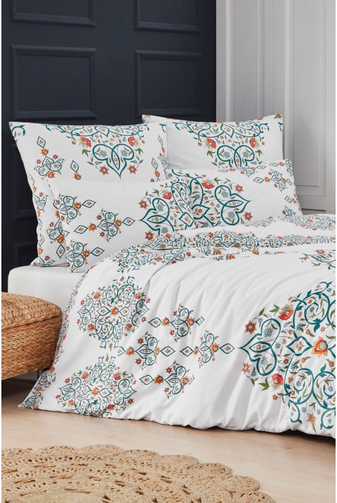 Canary Tek Kişilik Nevresim Takımı  160 x 220  Beyaz-Yeşil