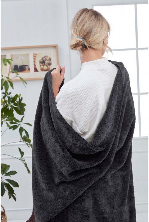 Deluxe Wellsoft Battaniye Antrasit Çift Kişilik 200x220 cm  200 x 220  NoColor-06887086