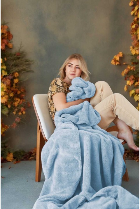 Deluxe Wellsoft Battaniye Bebe Mavisi Çift Kişilik 200x220 Cm  200 x 220  Bebe Mavisi