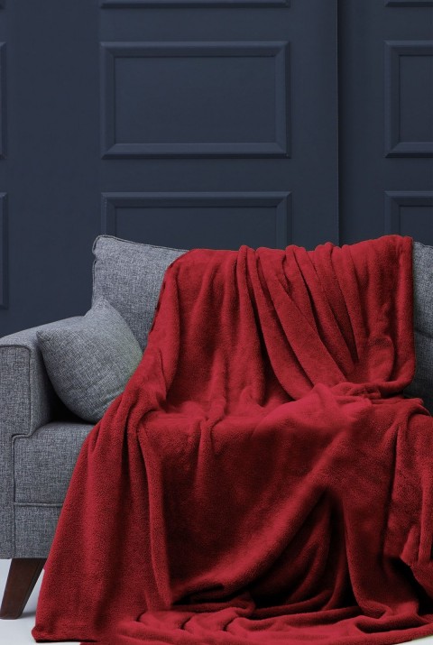 Deluxe Wellsoft Battaniye Bordo Çift Kişilik 200x220 cm  200 x 220  Bordo