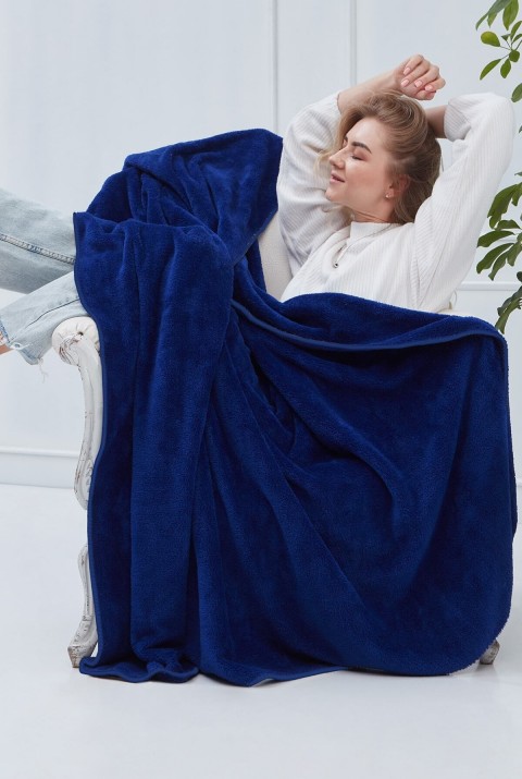 Deluxe Wellsoft Battaniye Lacivert Çift Kişilik 200x220 cm  200 x 220  Lacivert