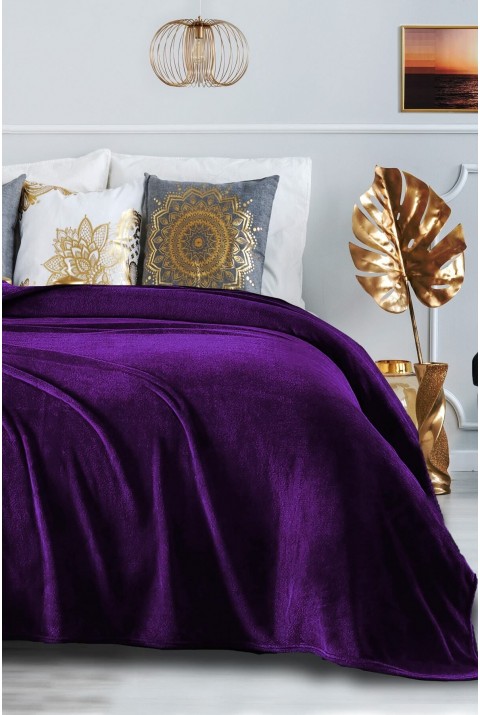 Deluxe Wellsoft Battaniye Mor Çift Kişilik 200x220 cm  200 x 220  Mor 1