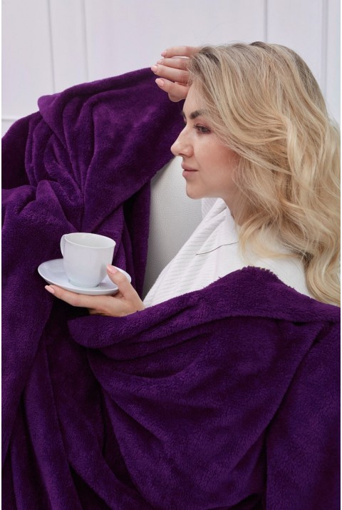 Deluxe Wellsoft Battaniye Mor Çift Kişilik 200x220 cm  200 x 220  Mor 1