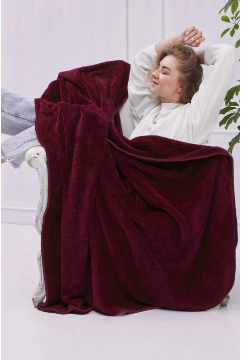 Deluxe Wellsoft Battaniye Mürdüm Çift Kişilik 200x220 cm  200 x 220  Mürdüm