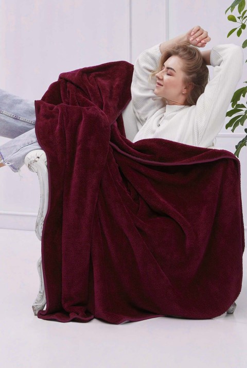 Deluxe Wellsoft Battaniye Mürdüm Çift Kişilik 200x220 cm  200 x 220  Mürdüm