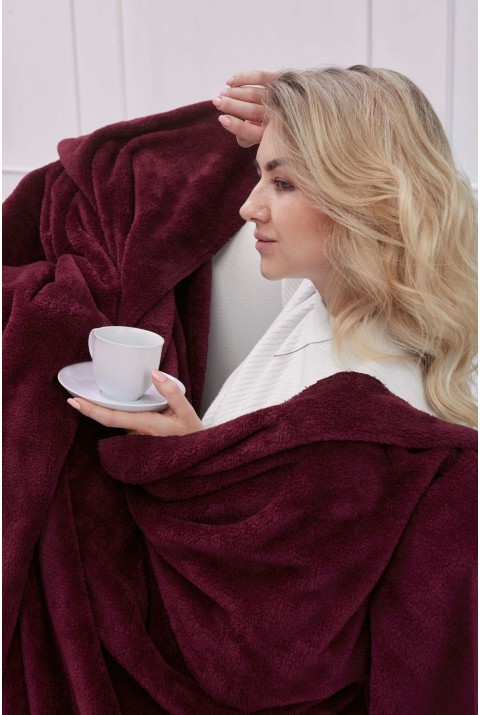Deluxe Wellsoft Battaniye Mürdüm Çift Kişilik 200x220 cm  200 x 220  Mürdüm