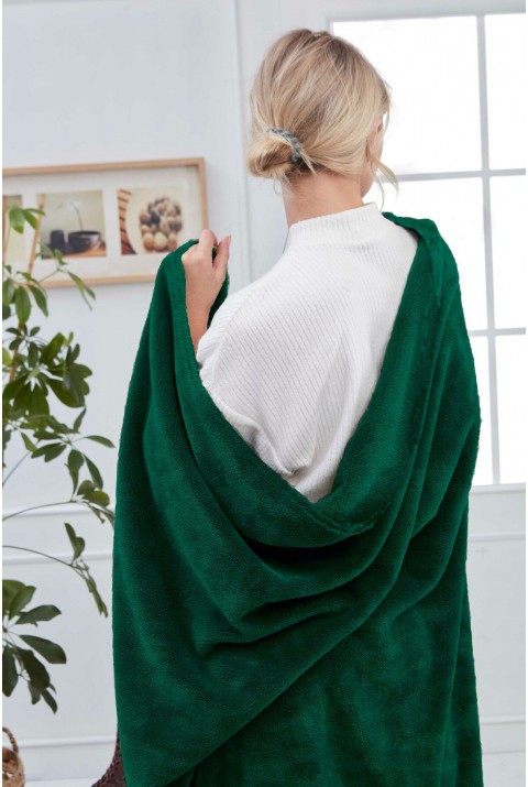 Deluxe Wellsoft Battaniye Zümrüt Yeşil Çift Kişilik 200x220 Cm  200 x 220  Yeşil
