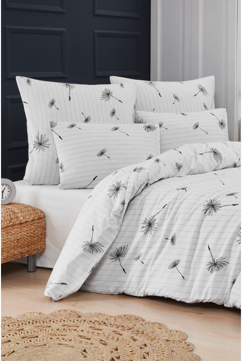 Ibiza Tek Kişilik Nevresim Takımı  160 x 220  Beyaz-Gri