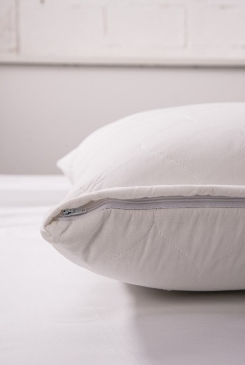Kapitone Microfiber Fermuarlı Sıvı Su Geçirmez Yastık Koruyucu Alezi 50x70 Cm  50 x 70  Beyaz