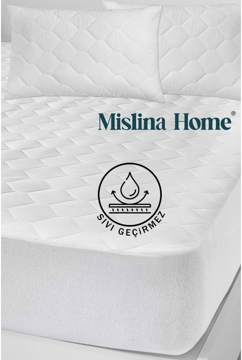 Kapitone Microfiber Fitted Full Kenar Sıvı Su Geçirmez Tek Kişilik Çift Kişilik Yatak Koruyucu Alezi  160 x 200  Beyaz