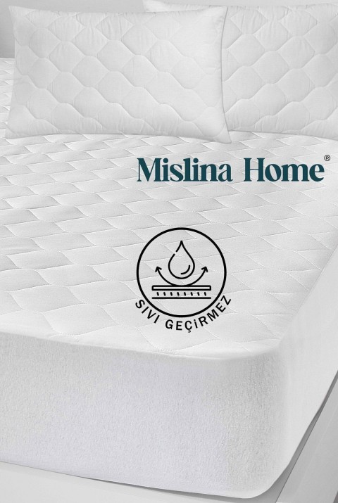 Kapitone Microfiber Fitted Full Kenar Sıvı Su Geçirmez Tek Kişilik Çift Kişilik Yatak Koruyucu Alezi  160 x 200  Beyaz